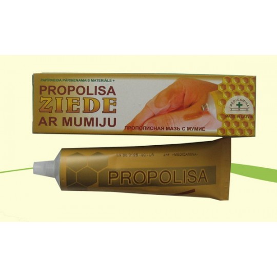 Propolisa ziede ar mumiju ( komplektā ar papīrveida pārsienamo materiālu) 40 g, Medicamina