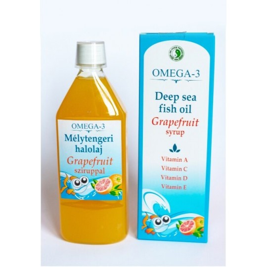 OMEGA-3 Dziļjūras zivju eļļa ar greipfrūtu sīrupu 500 ml, Diet-Market